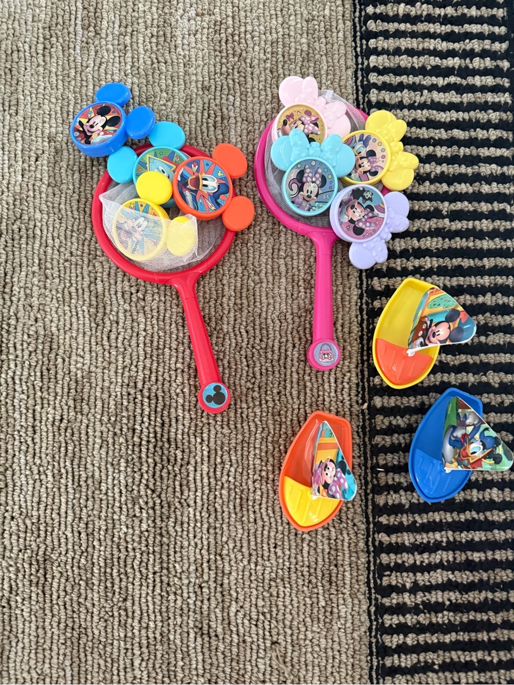 Mickey Mouse Themed Kids Paddle and Floating Boats Toy Set - Pink/Red
